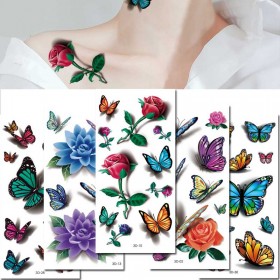3D Flower Butterfly Bowknot Scorpion Temporary Tattooss For Sale NZ