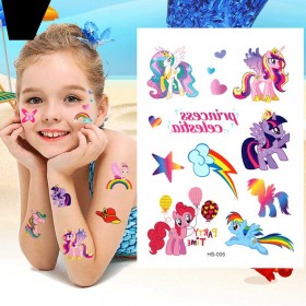 Cute Rainbow Pony Diamond Princess Genie tattoo Sticker