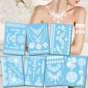 10 Sheet Pure White Lace Removable Tattoo Sticker For Women